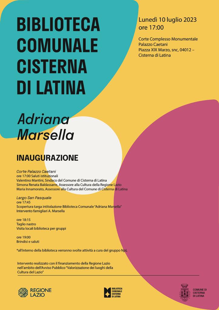 Locandina per inaugurazione Biblioteca