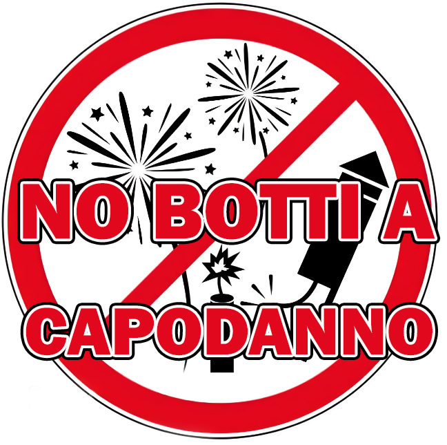 Segnale di divieto uso botti a Capodanno