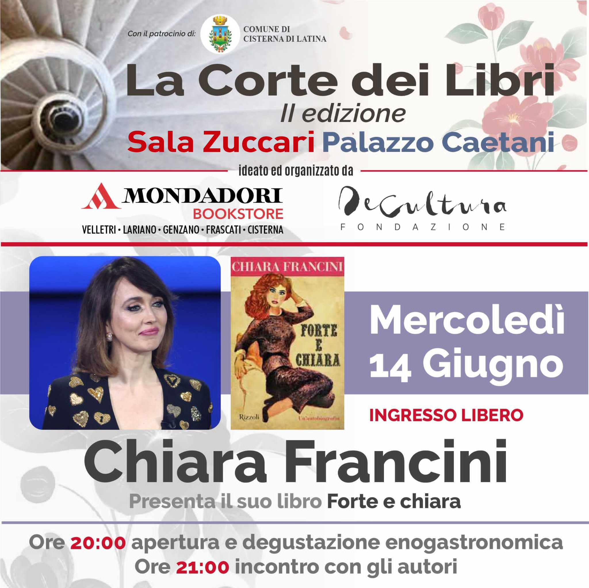 Chiara Francini ospite del festival letterario La Corte dei Libri di Cisterna di Latina