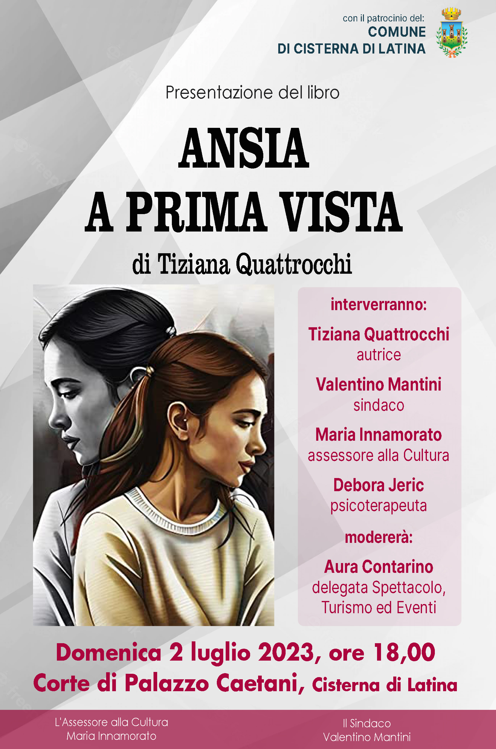 Locandina presentazione libro "Ansia a prima vista" di Tiziana Quattrocchi