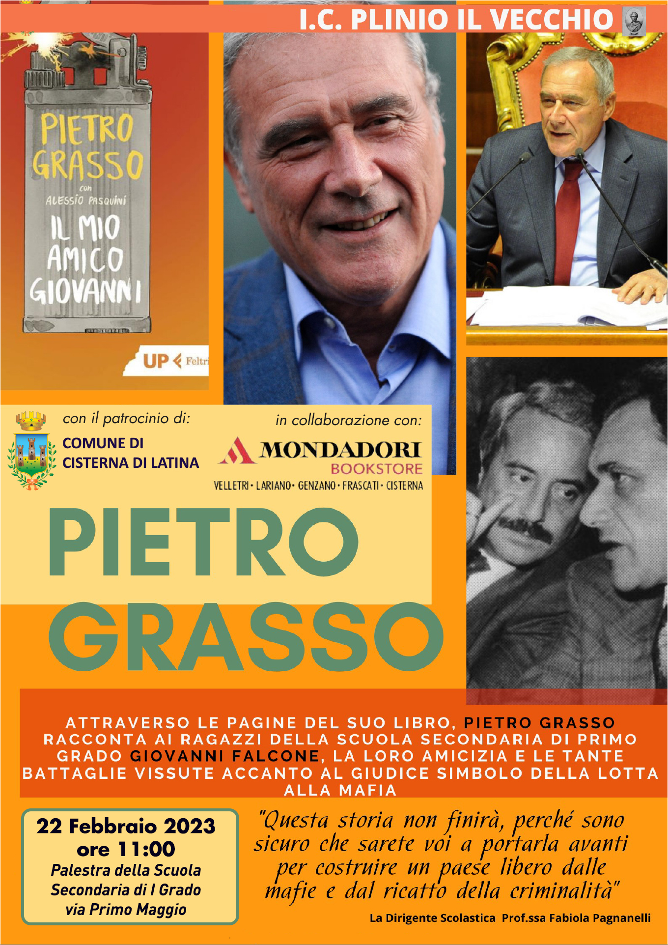 Locandina incontro Istituto Plinio con Pietro Grasso