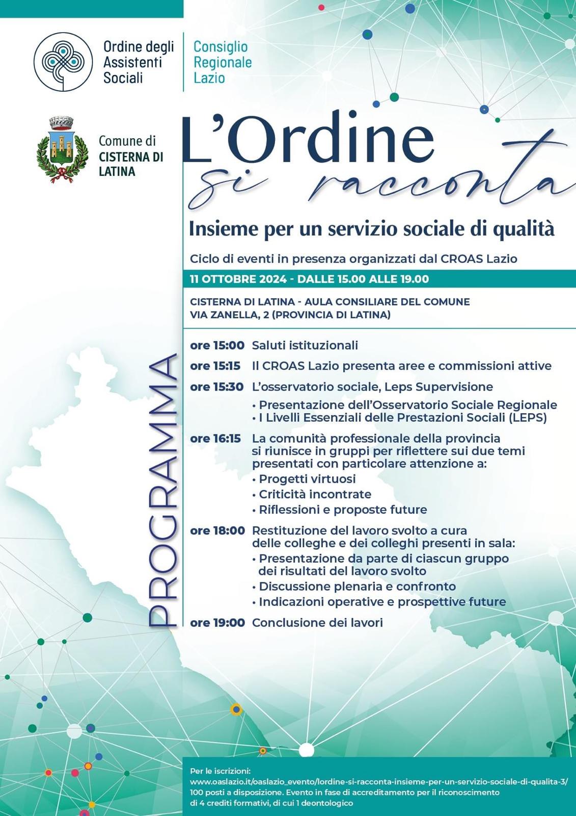 Ordine Assistenti Sociali - incontro formativo 11 ottobre 2024