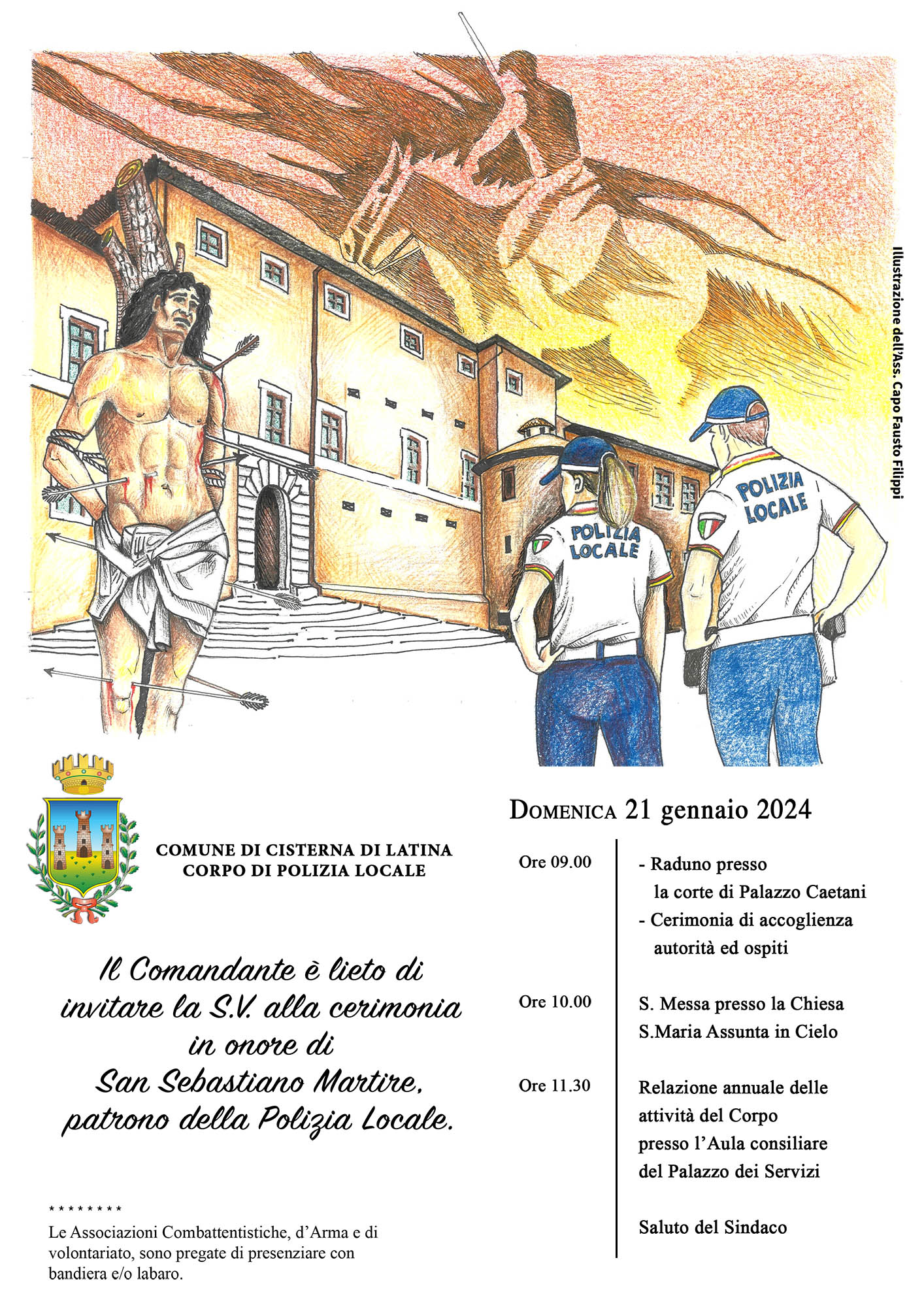 Polizia Locale - locandina programma celebrazione San Sebastiano